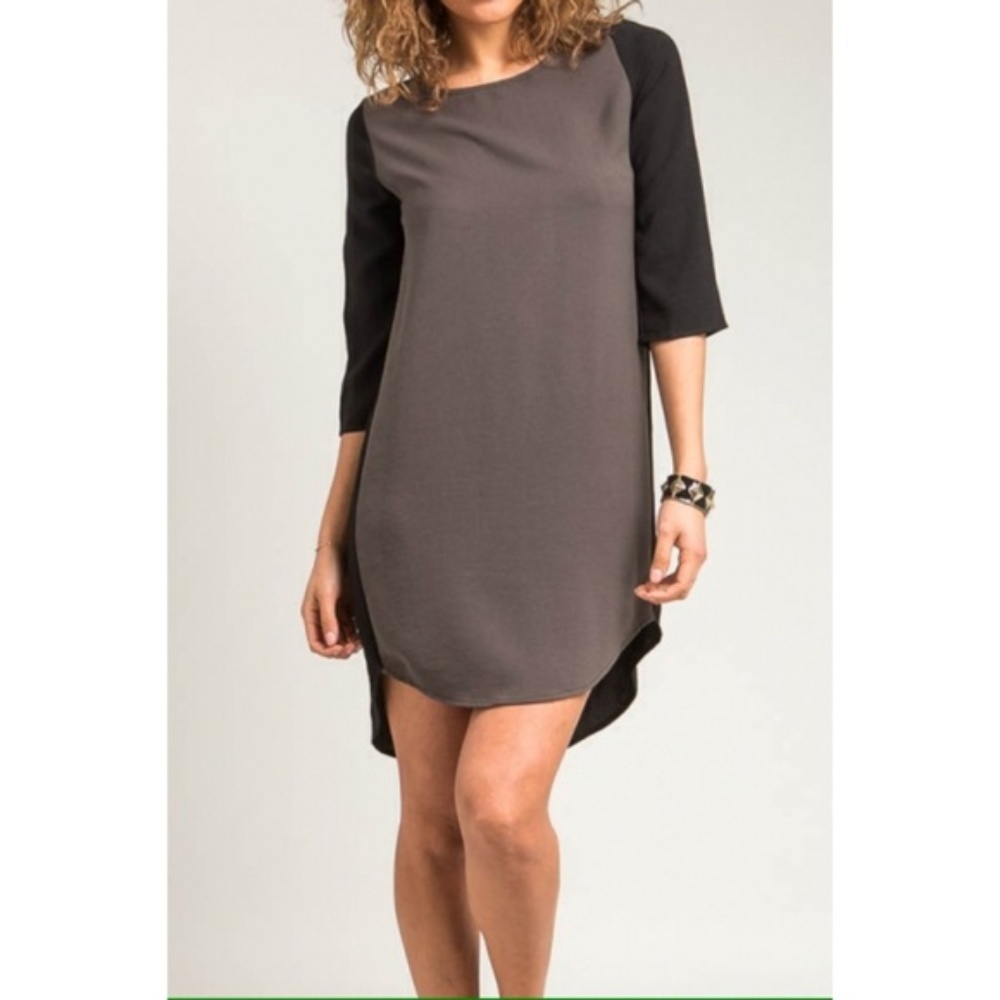 Asymmetrical Colorblock Midi Dress